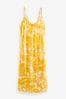 Yellow Floral Midi Strappy Summer Slip Dress