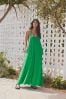 Green 100% tulle underlay knit dress