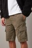 Dark Stone Drawstring Waist Cargo Shorts