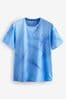 Blau - Bedrucktes Trainings-T-Shirt