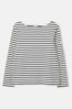Joules New Harbour Cream/Navy Striped Boat Neck Breton Top