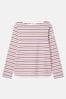 Joules New Harbour Red & Blue Striped Boat Neck Breton Top