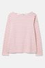 Joules New Harbour Cream & Pink Striped Boat Neck Breton Top