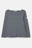 Joules New Harbour Navy & White Striped Boat Neck Breton Top