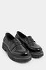 Yours Curve Black Extra Wide Fit Extra-Wide Fit Chunky Saddle Loafer Patent, Extra Wide Fit