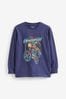 Navy Blue BMX Long Sleeve Graphic T-Shirt (3-16yrs)