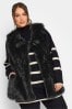 Yours Curve Black Plush Faux Fur Gilet With Toggles