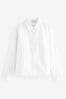 White Fitted Collared Long Sleeve Shirt