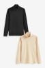 PixieGirl Petite Roll Neck Long Sleeve T-Shirt 2 Pack