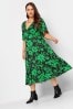 Yours Curve Green Angel Tier Wrap Dress