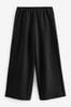 Black Tailored Jersey Wide Leg Trousers
