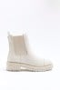 River Island Cream Quilted Chelsea Boots