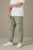 Sage Green Regular Tapered Stretch Utility Cargo Trousers, Regular Tapered Fit