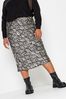 Yours Curve Grey London Bias Cut Skirt