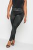 Yours Curve Black Disco Shimmer Leggings