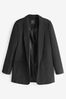 Black Relaxed Fit Edge to Edge Blazer, Regular