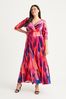 Scarlett & Jo Pink & Purple Multi Print Verity Maxi Gown