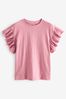 Pink Sparkle Sparkle Stud Ruffle Sleeve T-Shirt