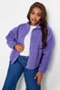Yours Curve Purple Borg Cropped Jacket