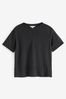 Schwarz - Slim Fit Premium 100% Linen Crew Neck Short Sleeve T-Shirt, Regular