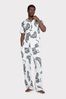 Chelsea Peers Lotus Langes Pyjama-Set aus Satin mit Tiger-Print