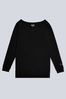 Pineapple Black Womens Off Shoulder Longline Sweatshirt