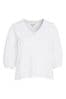 Barbour® White Oversize Kelley Broiderie Collar Puff Sleeve Blouse