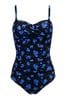 Pour Moi Black & Blue Santa Monica Removable Straps Tummy Control Swimsuit