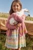 Boden Pink Chick Embroidered Cardigan