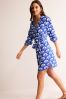 Boden Blue Cleo Linen Tie Waist Dress