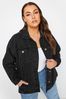 Yours Curve Black Washed Oversized Denim Jacket