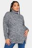 Yours Curve Grey Soft Touch Turtle Neck Sweatshirt