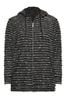 Yours Curve Black Textured Knitted Zip Up Huf Hoodie