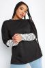 Yours Curve Black 2 In 1 Stripe Sleeve Top