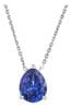 The Diamond Store Blue Astra 3.20ct Lab Sapphire And Diamond Pear Necklace