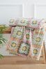 Catherine Lansfield Crochet Print Soft And Cosy Fleece Throw