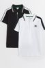 River Island White Boys Taped Polo Shirts 2 Pack