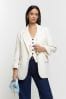 River Island Cream Rolled Sleeve Relaxed Blazer