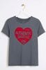 River Island Grey Washed Authentic Heart Graphic T-Shirt