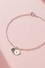 Personalised Birthstone  Initial Disc Charm Bracelet by Posh Totty