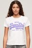 Superdry White Neon Graphic Fitted T-Shirt