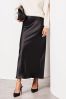 Lipsy Black Satin Petite Maxi Satin Skirt, Petite