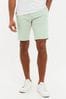 Threadbare Green Slim Fit Cotton Chino Powermax Shorts With Stretch