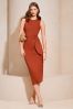 Lipsy Red Sleeveless Racer Tie Side Jersey Midi Dress, Regular