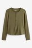 Olive Green Soft Touch Ribbed Cardigan with TENCEL™ Lyocell