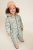 Green Shower Resistant Floral Printed Snowsuit (3mths-7yrs)