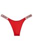 Victoria's Secret Lipstick Red Smooth Thong Shine Strap Knickers, Thong