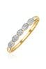 The Diamond Store White Half Eternity Ring 0.02CT Diamond 9K Yellow Gold