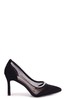 Linzi Cora Soft Faux Suede Pointed Heeled Court Shoe With Mesh and Diamante Trim
