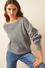 Wrapping Paper & Gift Bags Grey Off The Shoulder Jumper, Regular